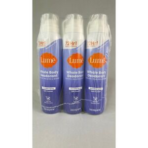 Lume Whole Body Deodorant Invisible Spray Soft Powder 3.6oz 3 Pack Aluminum Free